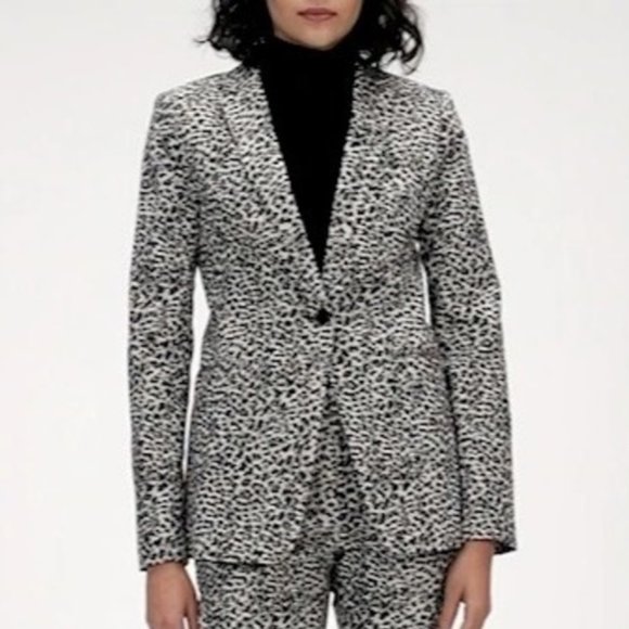 Banana Republic ~nwot ~Long and Lean Metallic Animal Print Blazer - Picture 2 of 14